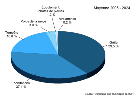 Cette statistique inclut les données des 19 établissements cantonaux d’assurance de Suisse, qui couvrent près de 80 % des bâtiments du pays. 